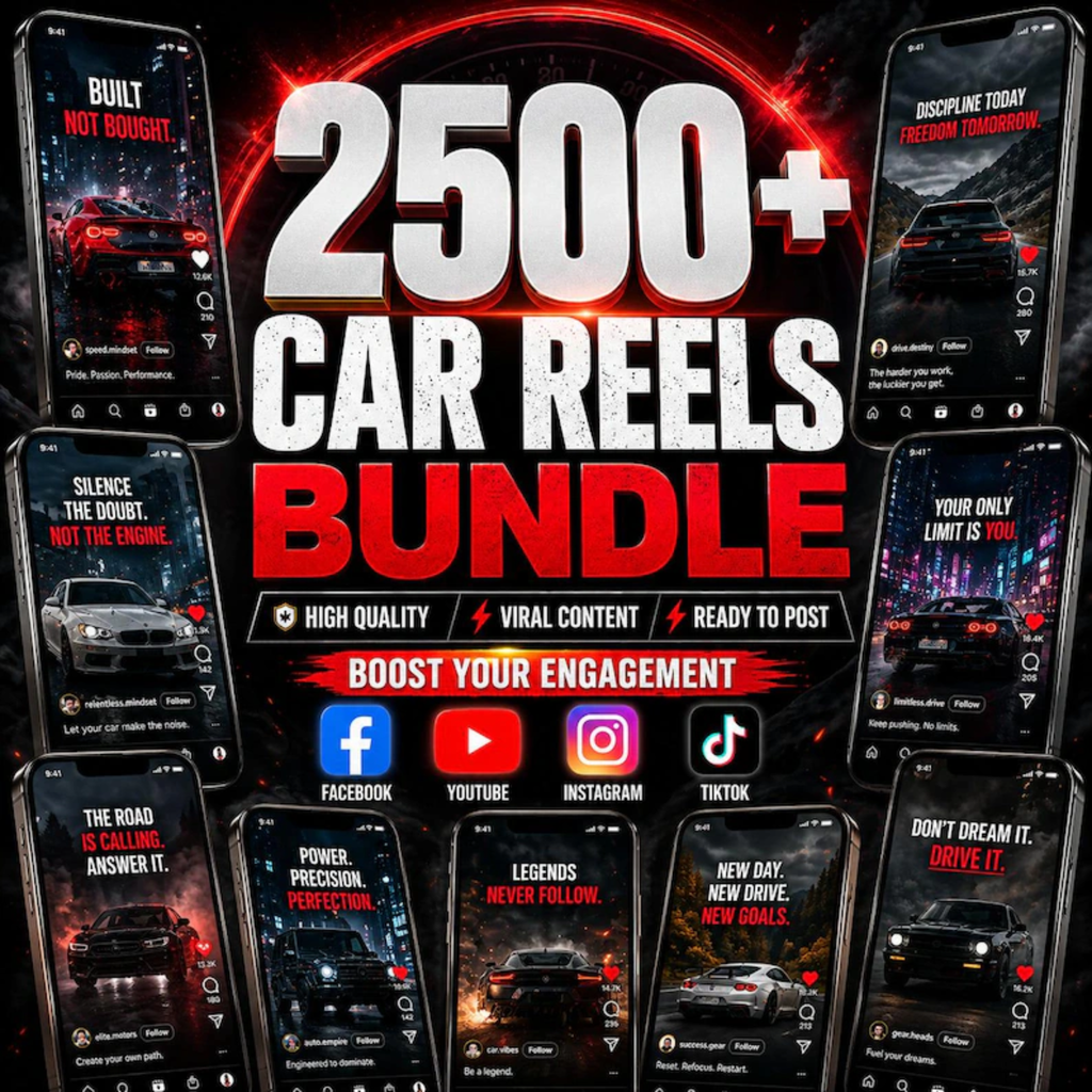 2500+ Car Reels Bundle – Ready to Post