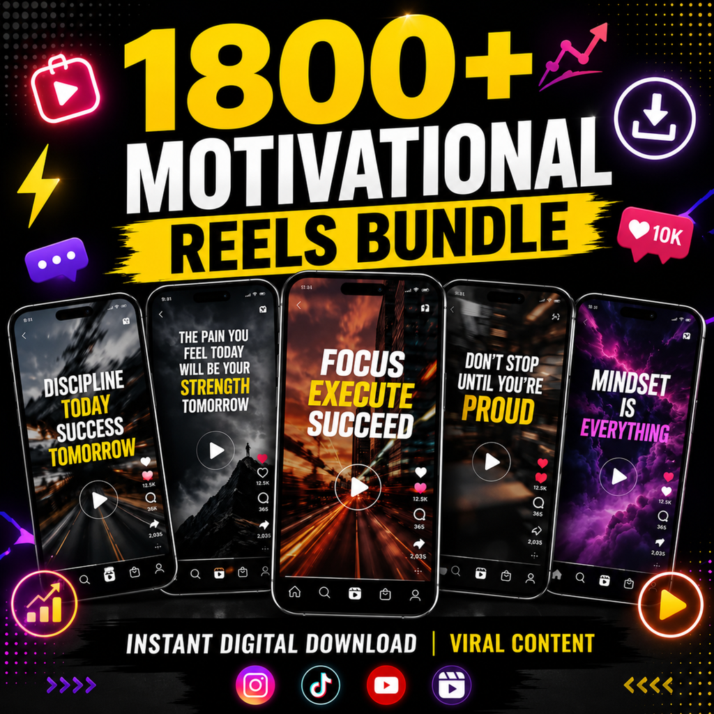 1800+ Motivational Reels Combo Bundle - Ready to Post