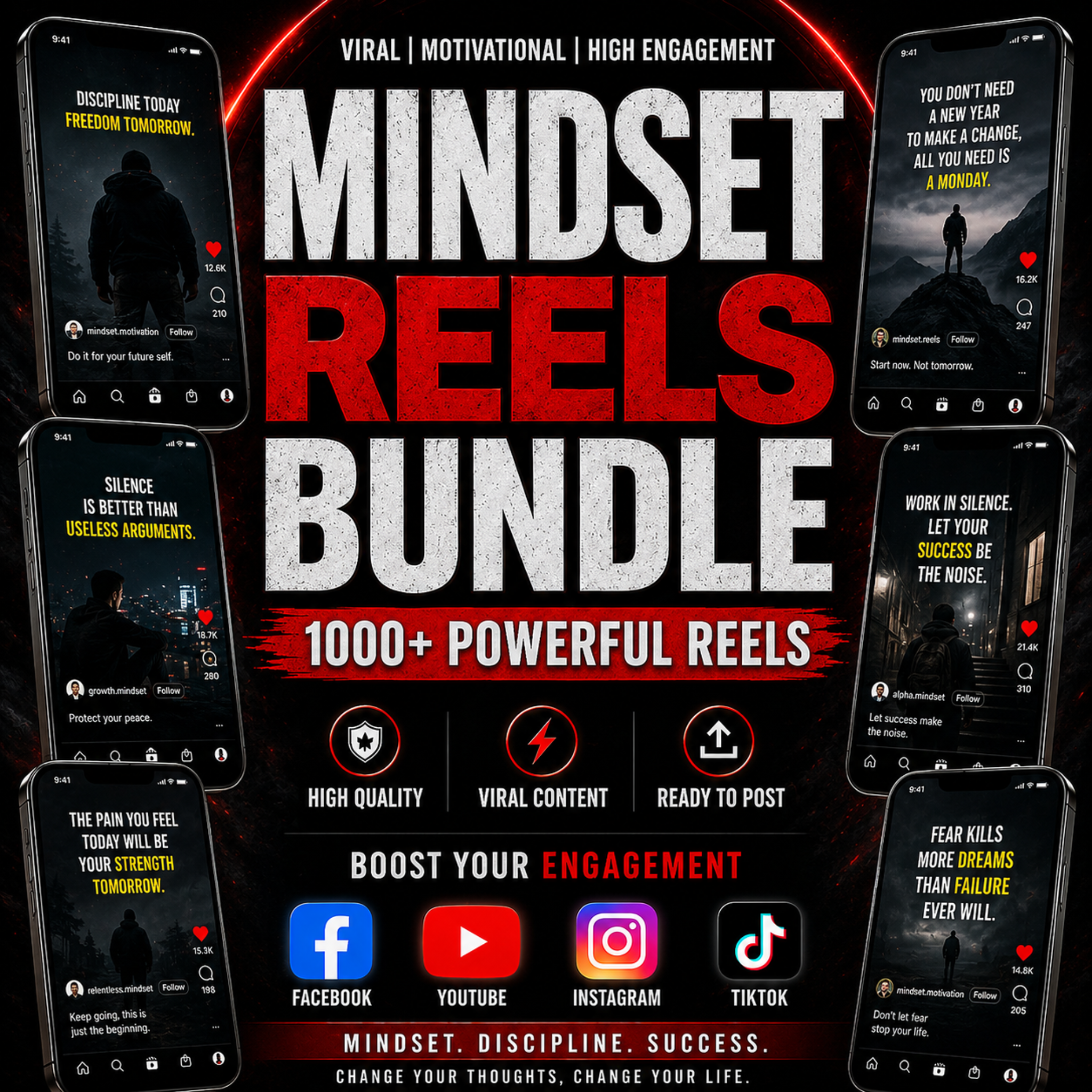 1000+ Mindset/Motivational Reels Bundle - Ready to Post
