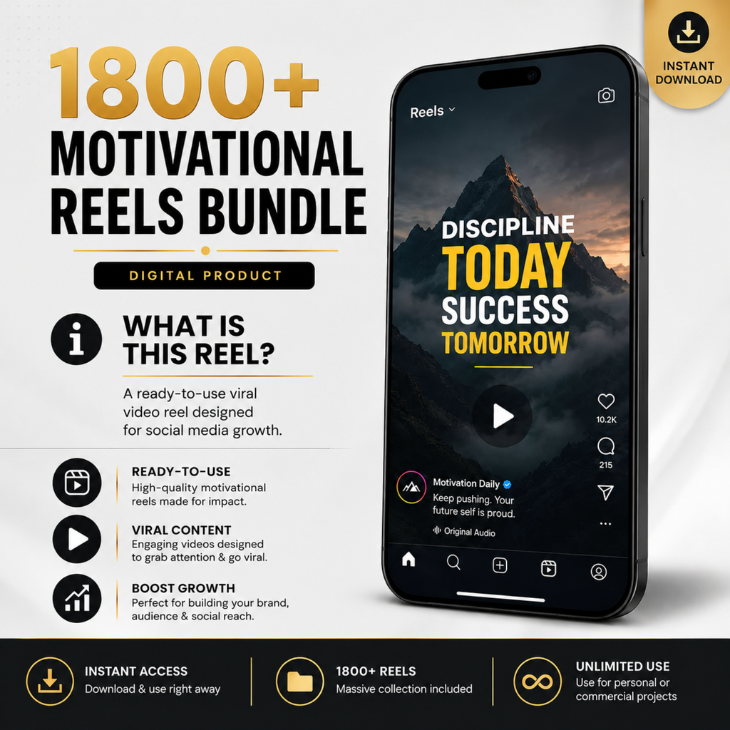 1800+ Motivational Reels Combo Bundle - Ready to Post