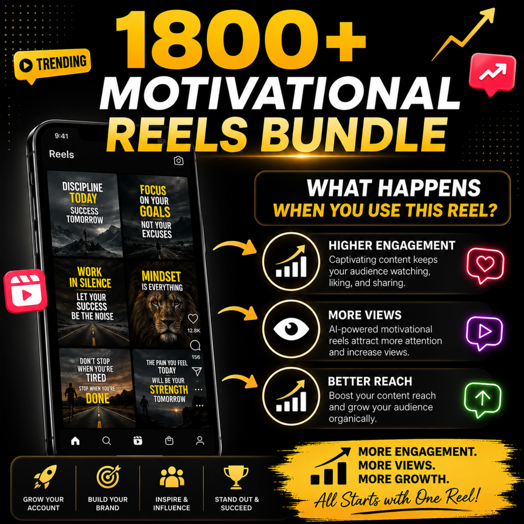 1800+ Motivational Reels Combo Bundle - Ready to Post