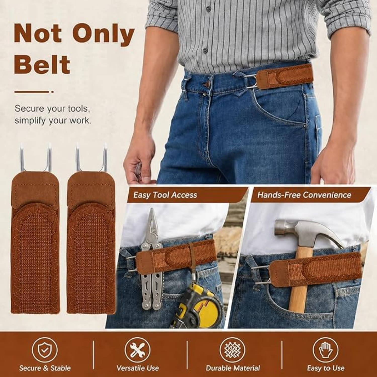 👖 Portable Stylish Metal Hook Buckleless Belt (Pack of 2)