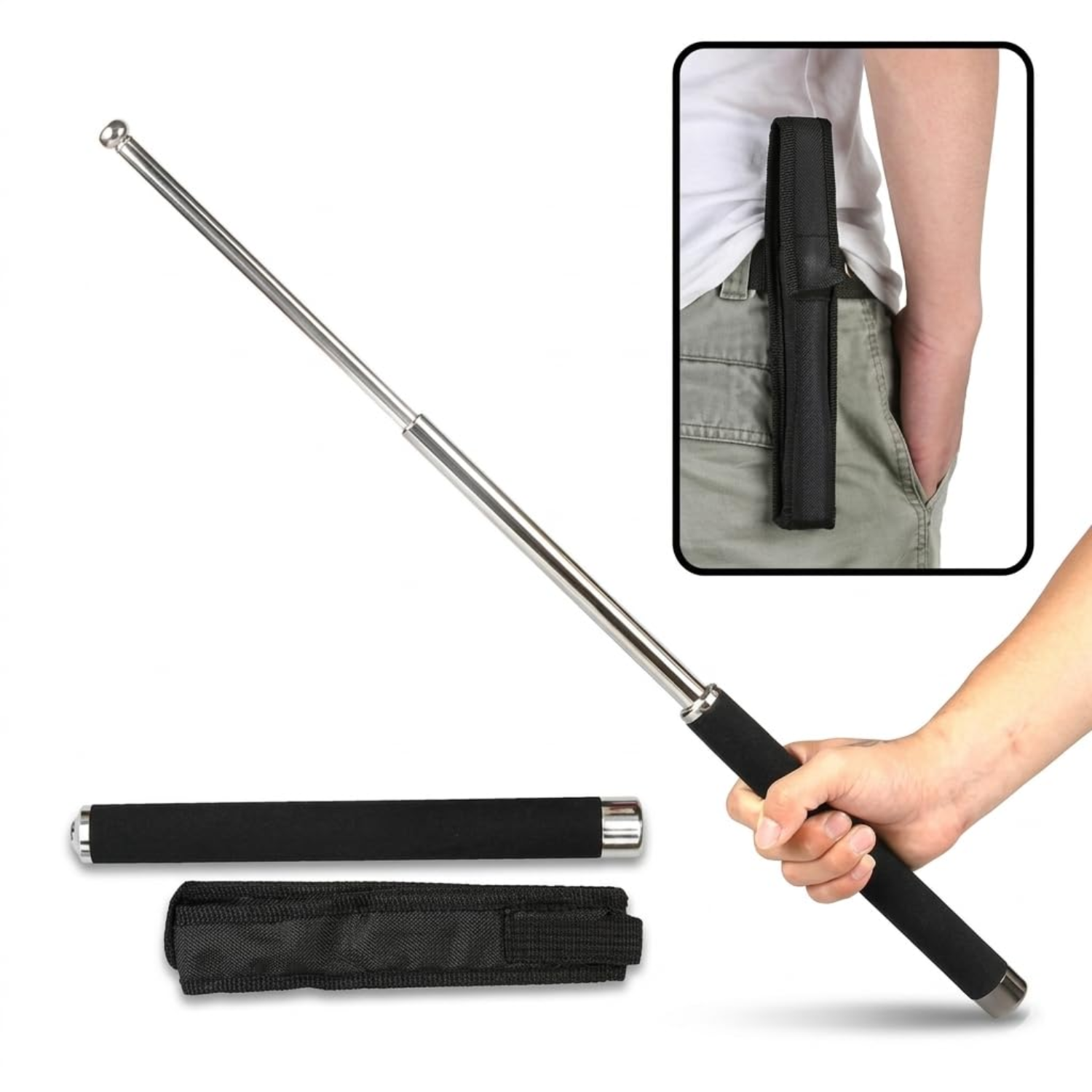 🦯 Foldable Stainless Steel Security Stick