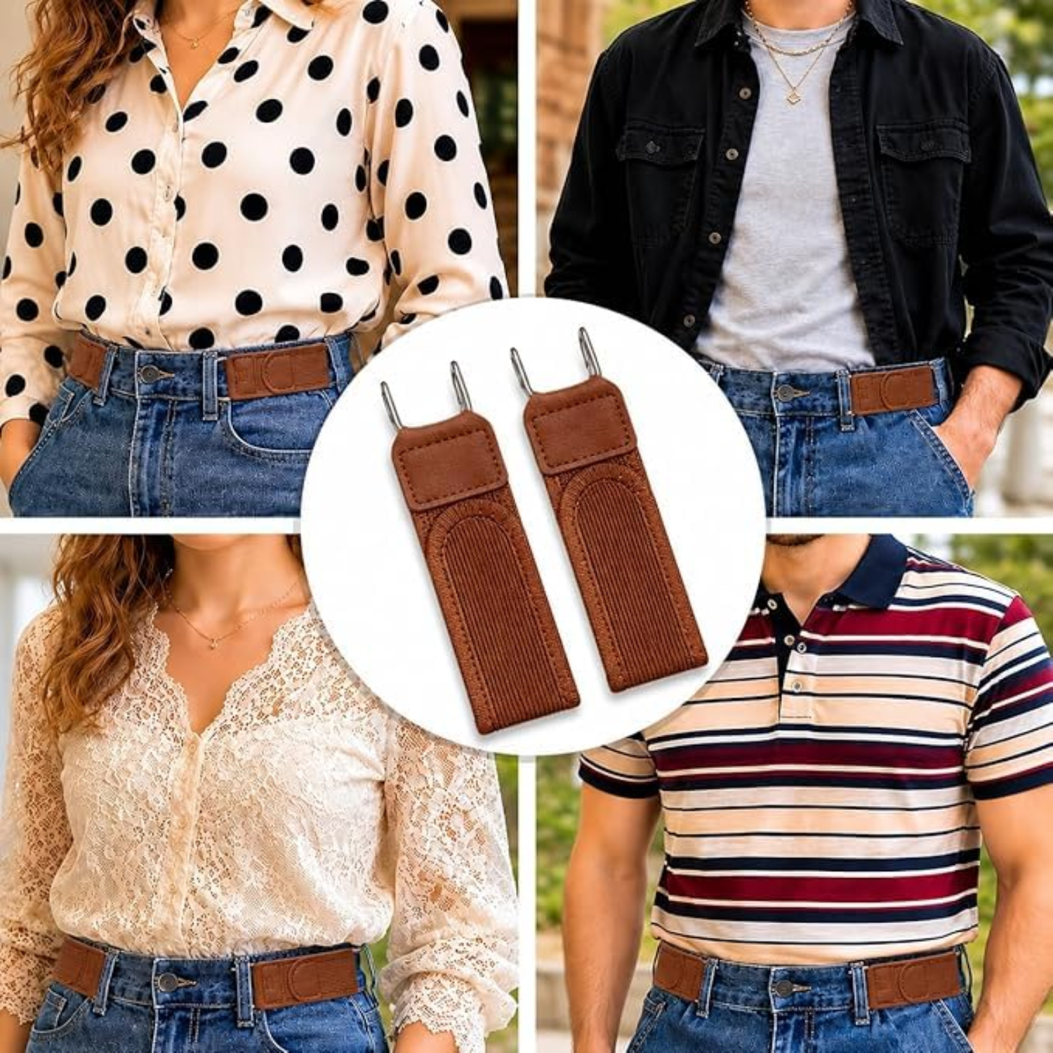 👖 Portable Stylish Metal Hook Buckleless Belt (Pack of 2)